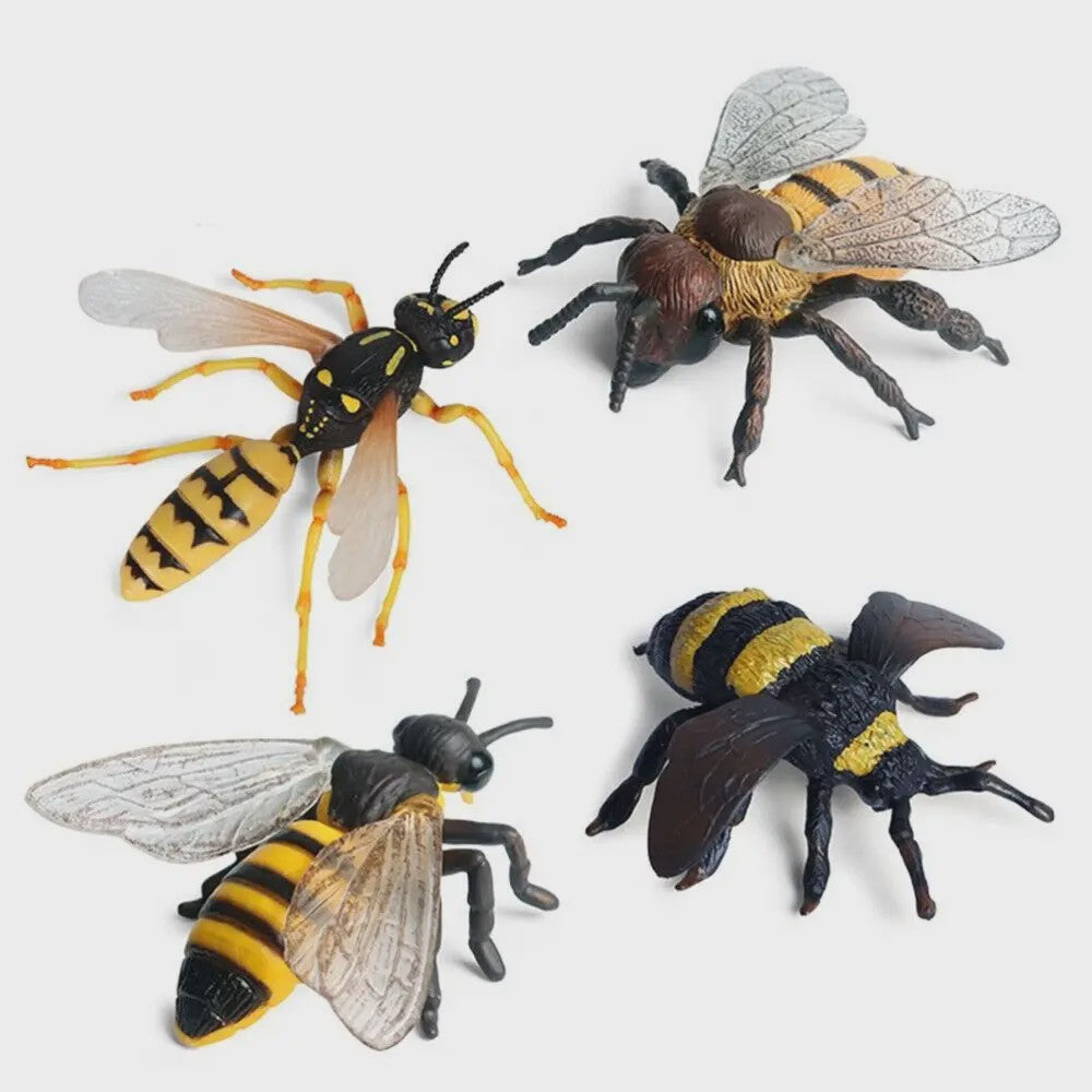 Realistische Bijen Decoratie Set - Levensechte Insect Figuurtjes voor Huis en Bureau