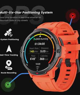 LEADOYS C31 GPS Smartwatch Heren - Outdoor Fitness, Zwemmen & Hardlopen met Hartslagmeter