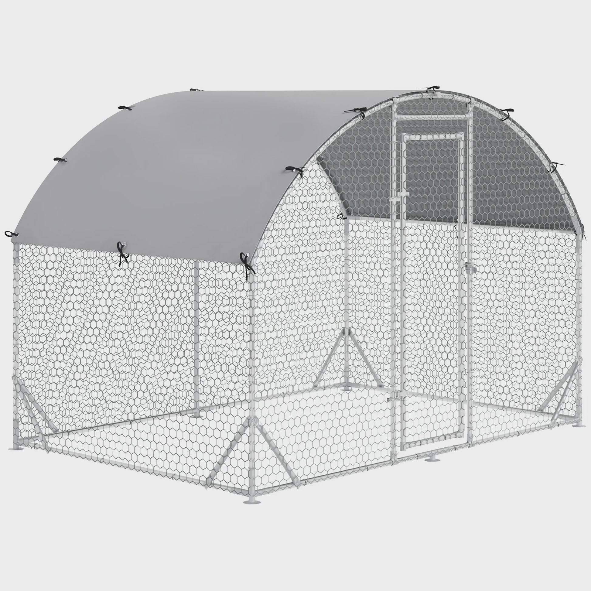Grote kippenren met UV-beschermend dak - 2.8m x 1.9m x 1.97m