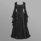 Lange Vintage Middeleeuwse Jurk - Gothic & Victoriaans Cosplay Kostuum met Flare Mouwen