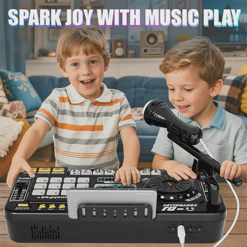 Kinder DJ Mixer met Microfoon, Piano Keyboard & Bluetooth - Interactief Muziekspeelgoed