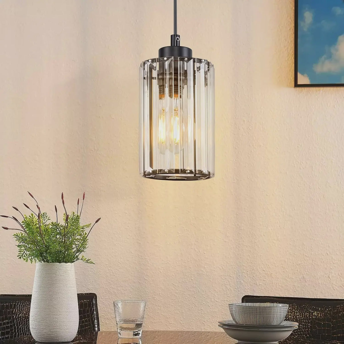 Moderne Kristallen Hanglamp voor Eettafel, Woonkamer & Keuken - E27 Fitting