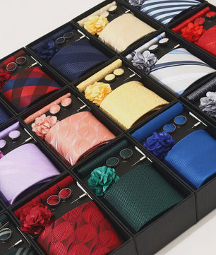 Luxe Heren Cadeauset: Strikdas, Zakdoek, Manchetknopen, Clip & Broche - Perfect voor Bruiloft & Feest