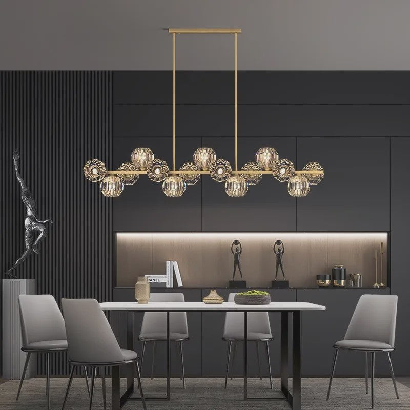 Moderne LED Plafondlamp - Hanglamp met Kristallen Bollen voor Woonkamer & Eetkamer