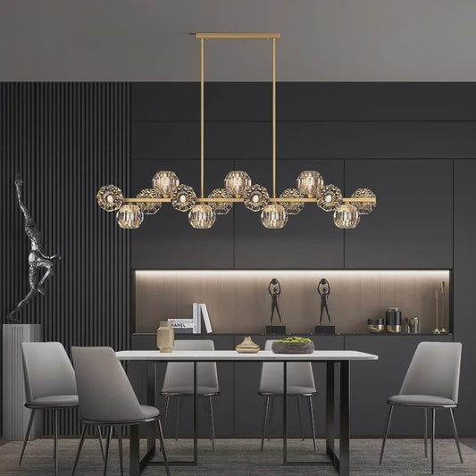 Moderne LED Plafondlamp - Hanglamp met Kristallen Bollen voor Woonkamer & Eetkamer