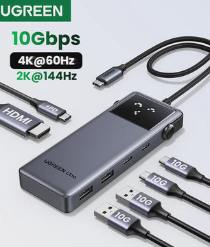 UGREEN Uno 6-in-1 USB-C Hub: 4K60Hz, 100W PD, 10Gbps Data Transfer & Docking Station