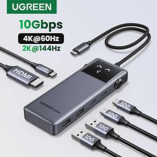 UGREEN Uno 6-in-1 USB-C Hub: 4K60Hz, 100W PD, 10Gbps Data Transfer & Docking Station