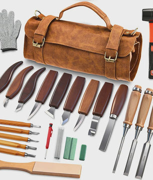 Compleet Houtsnijgereedschap Set (25 Delig) - Ideaal voor Beginners en Hobbyisten