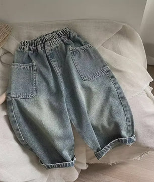 Jongens Denim Spijkerbroek met Elastische Taille en Zijzakken - Casual Lente/Herfst