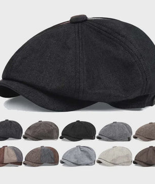 Unisex Retro Pet met Platte Klep - Peaky Blinders Stijl Herfst/Lente