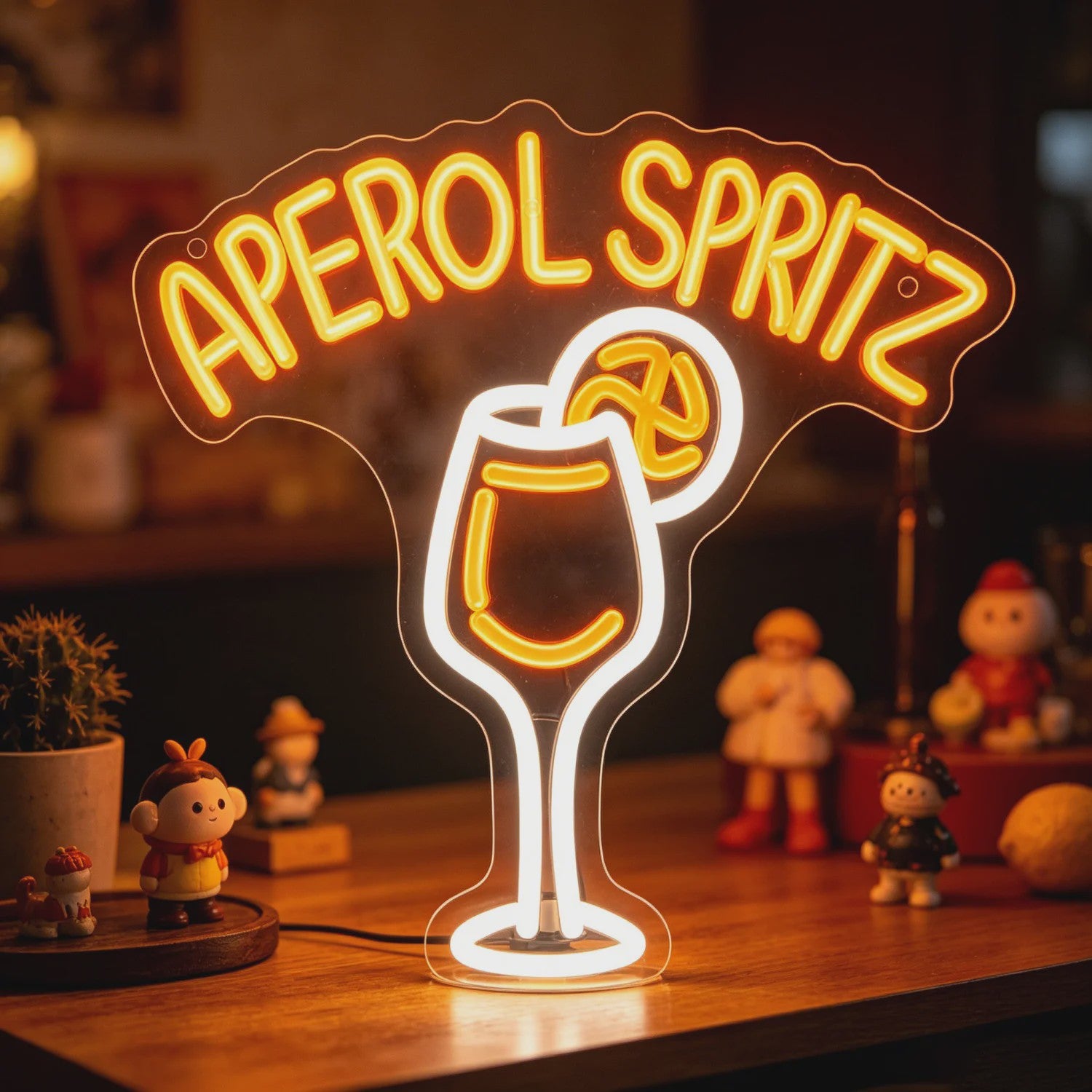 Aperol Spritz Neon LED Lichtbord - Cocktail Glas Decoratie