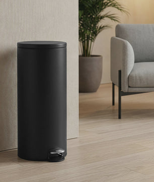 Songmics Keukenprullenbak 30L met Deksel en Soft Close - Zwart