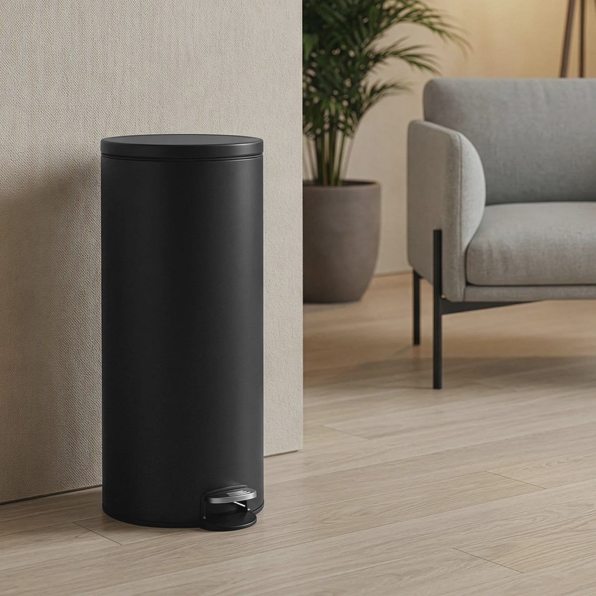 Songmics Keukenprullenbak 30L met Deksel en Soft Close - Zwart