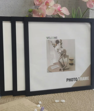 Set van 3 Houten Vierkante Fotolijsten - Wanddecoratie & Desktop - 20x20cm & 30x30cm