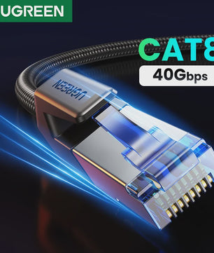 UGREEN Cat 8 Ethernet Kabel - 40Gbps Hoge Snelheid, Gevlochten Netwerkkabel