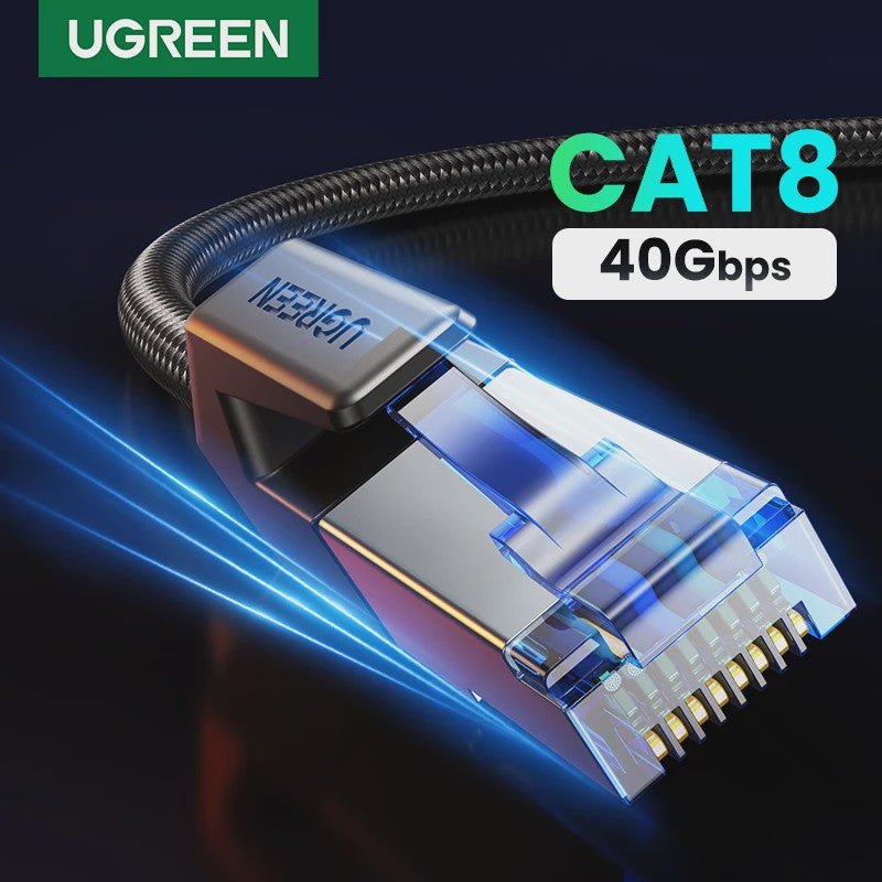 UGREEN Cat 8 Ethernet Kabel - 40Gbps Hoge Snelheid, Gevlochten Netwerkkabel