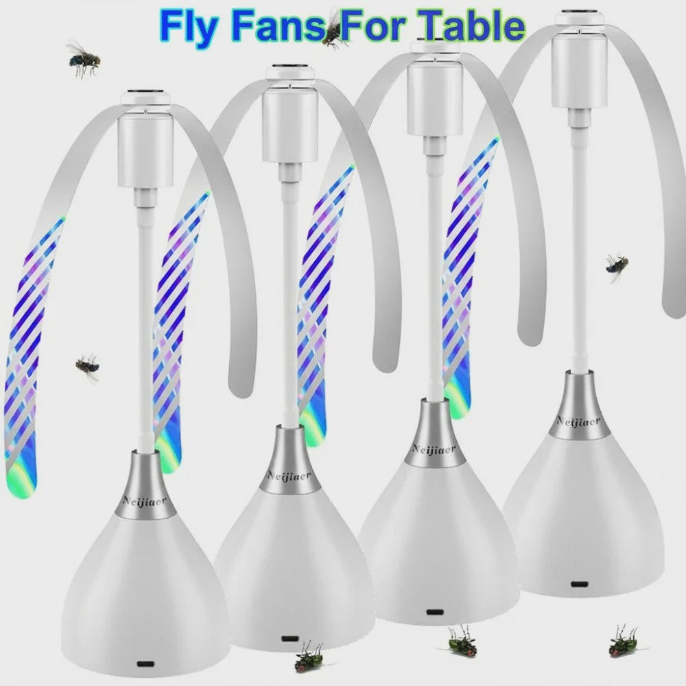 Vliegenventilator voor Tafels - USB/Batterij - Draagbaar en Geluidloos - Houd Vliegen Weg