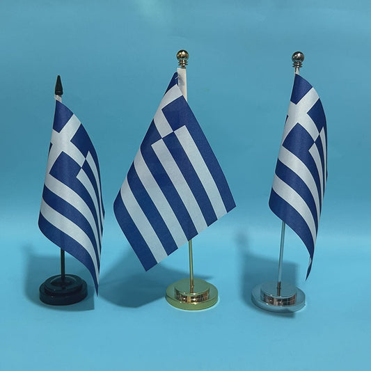 Griekse Vlag Bureau - 14x21cm Polyester Tafelvlag