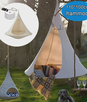 Waterproof Hangmat Dubbele Schommelstoel Cacoon - Binnen & Buiten Gebruik, Incl. Ophangkit