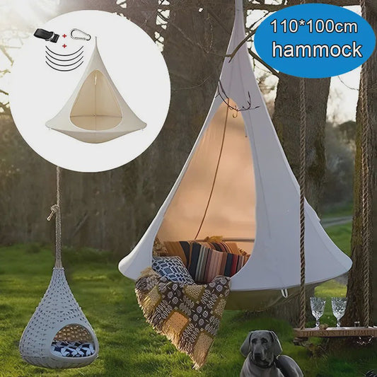 Waterproof Hangmat Dubbele Schommelstoel Cacoon - Binnen & Buiten Gebruik, Incl. Ophangkit
