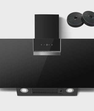90cm Zwarte Wandafzuigkap met LED, Touch Control en 800m³/h - Energieklasse A+++