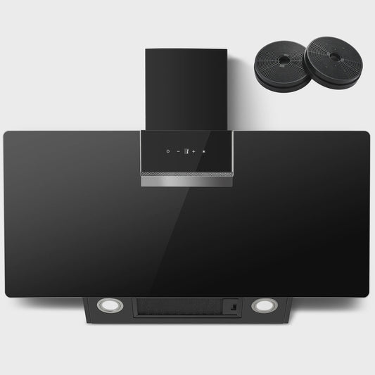 90cm Zwarte Wandafzuigkap met LED, Touch Control en 800m³/h - Energieklasse A+++