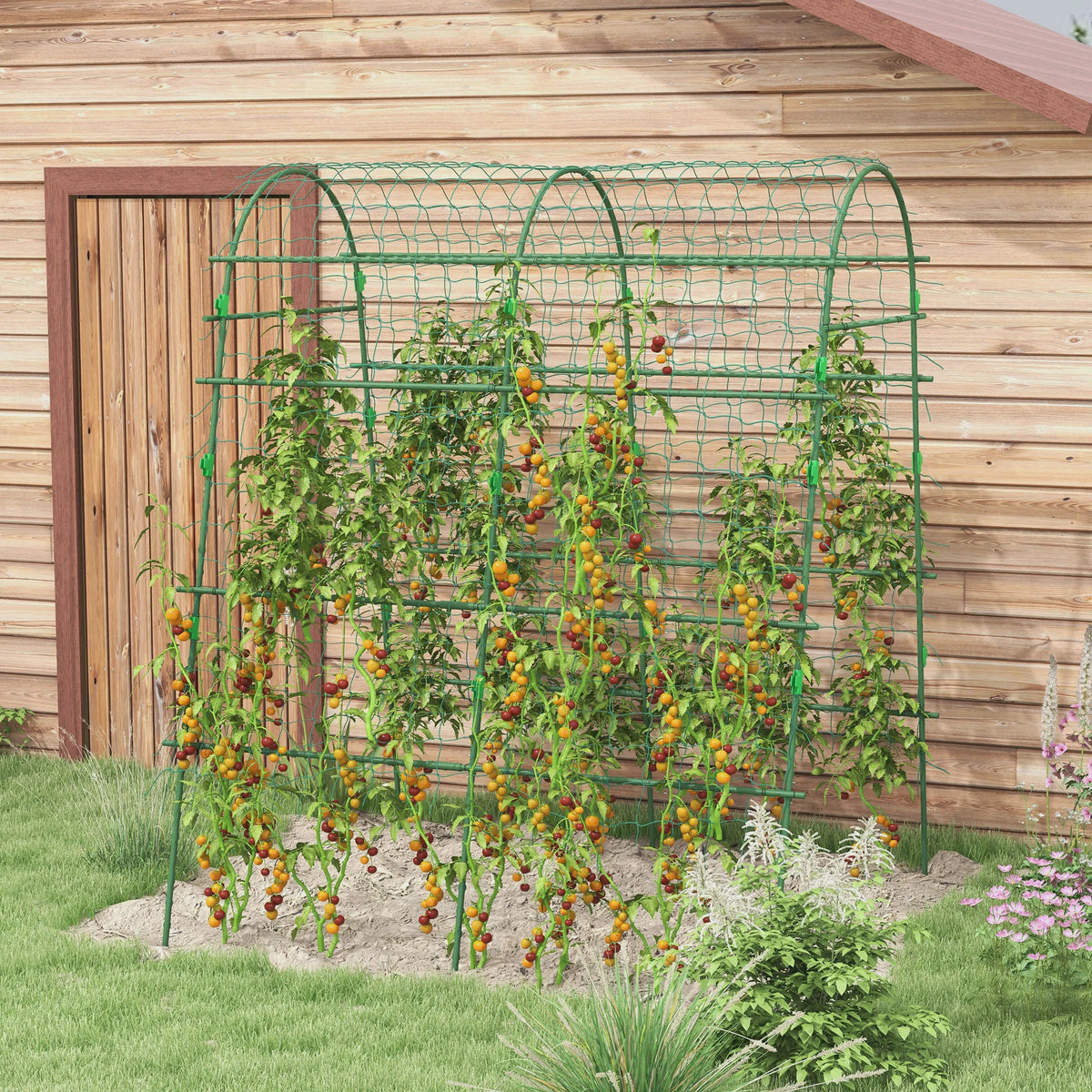 Stevig Klimplantenrek met Netting - Verstelbaar Tuinframe voor Groenten, Fruit en Meer - Groen