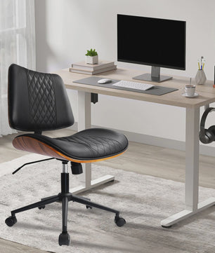 Ergonomische Bureaustoel met Walnoot Finish en Comfortabele Zitting