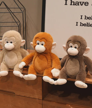 Schattige Macaque Aap Knuffel - Pluche Dierenkussen, Perfect Cadeau voor Kinderen & Dierenliefhebbers