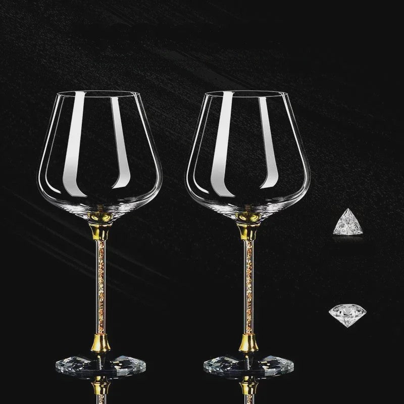 Luxe Kristallen Wijnglas Set - Elegant Glas voor Rode Wijn & Champagne (520ml)