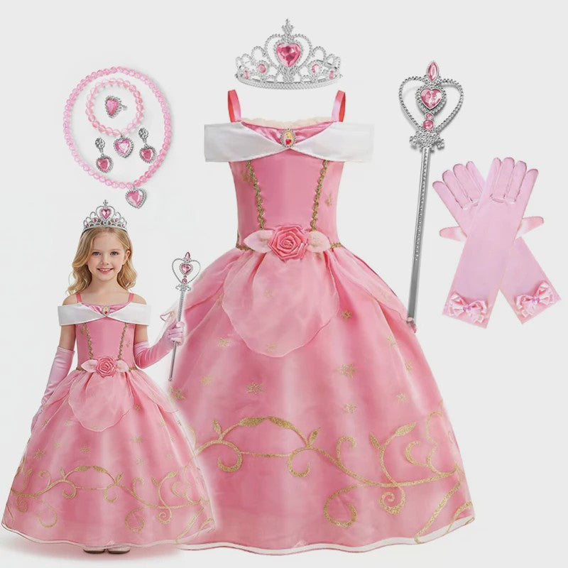 Roze Aurora Prinsessenjurk - Droomjurk voor Feestjes en Verkleedpartijen