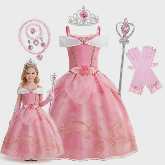 Roze Aurora Prinsessenjurk - Droomjurk voor Feestjes en Verkleedpartijen
