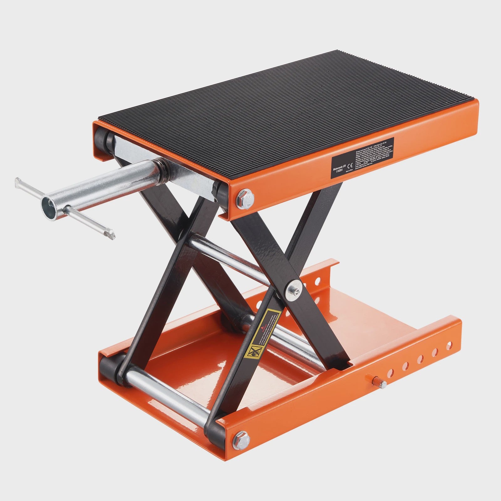 Motorlift Schaarheftafel 500kg - Robuuste Motorbok met Brede Antislip Deck en Veiligheidspin