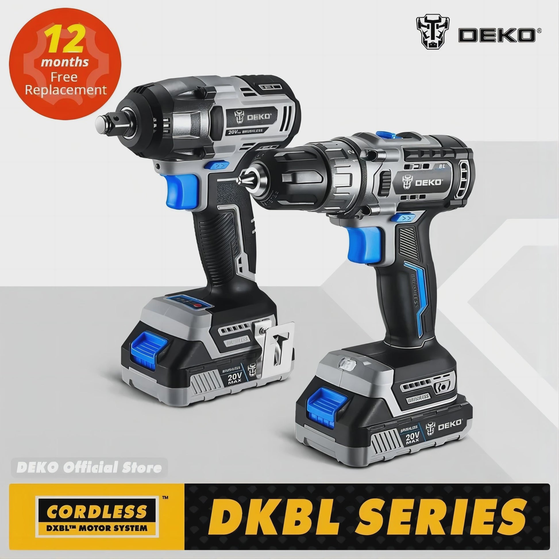 DEKO 20V Brushless Accuboormachine Set - Krachtige Mini Elektrische Schroevendraaier