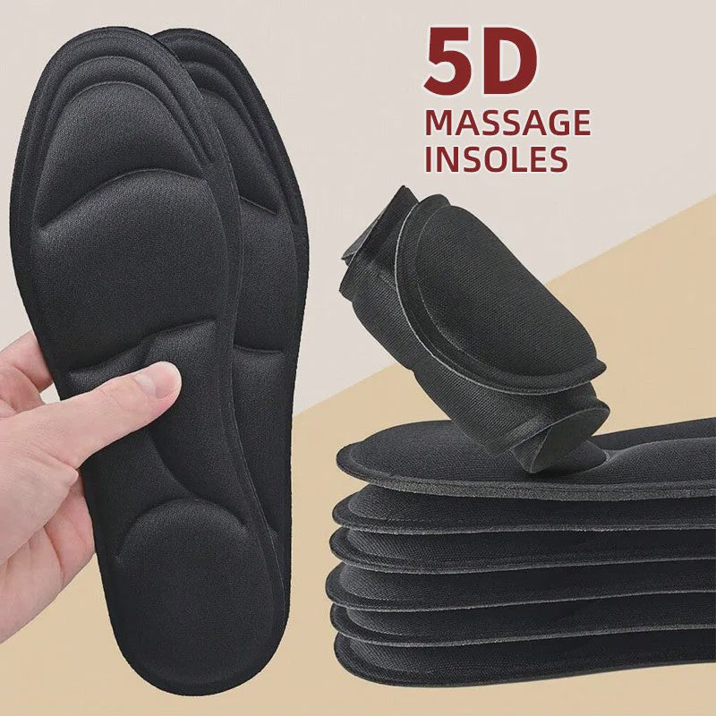 5D Massage Memory Foam Inlegzolen - Ademend, Dempende Steunzolen voor Sport & Dagelijks Gebruik