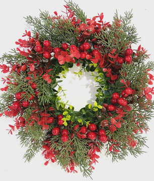 Kunstkerstkrans Rode Bessen 35cm - Sfeervolle Winter en Kerstdecoratie