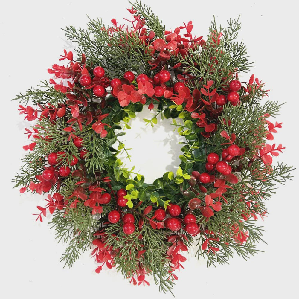 Kunstkerstkrans Rode Bessen 35cm - Sfeervolle Winter en Kerstdecoratie