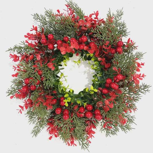 Kunstkerstkrans Rode Bessen 35cm - Sfeervolle Winter en Kerstdecoratie