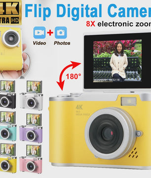 4K Digitale Camera met 48MP, 8x Zoom & Flip Screen - Ideaal voor Studenten
