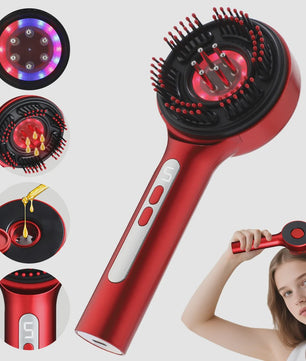 Elektrische Scalp Massage Kam met Vibratie & Lichttherapie voor Haargroei