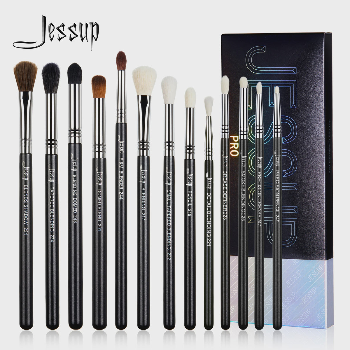 Jessup 13-delige Professionele Oog Make-up Kwastenset - Synthetisch Vegan Haar