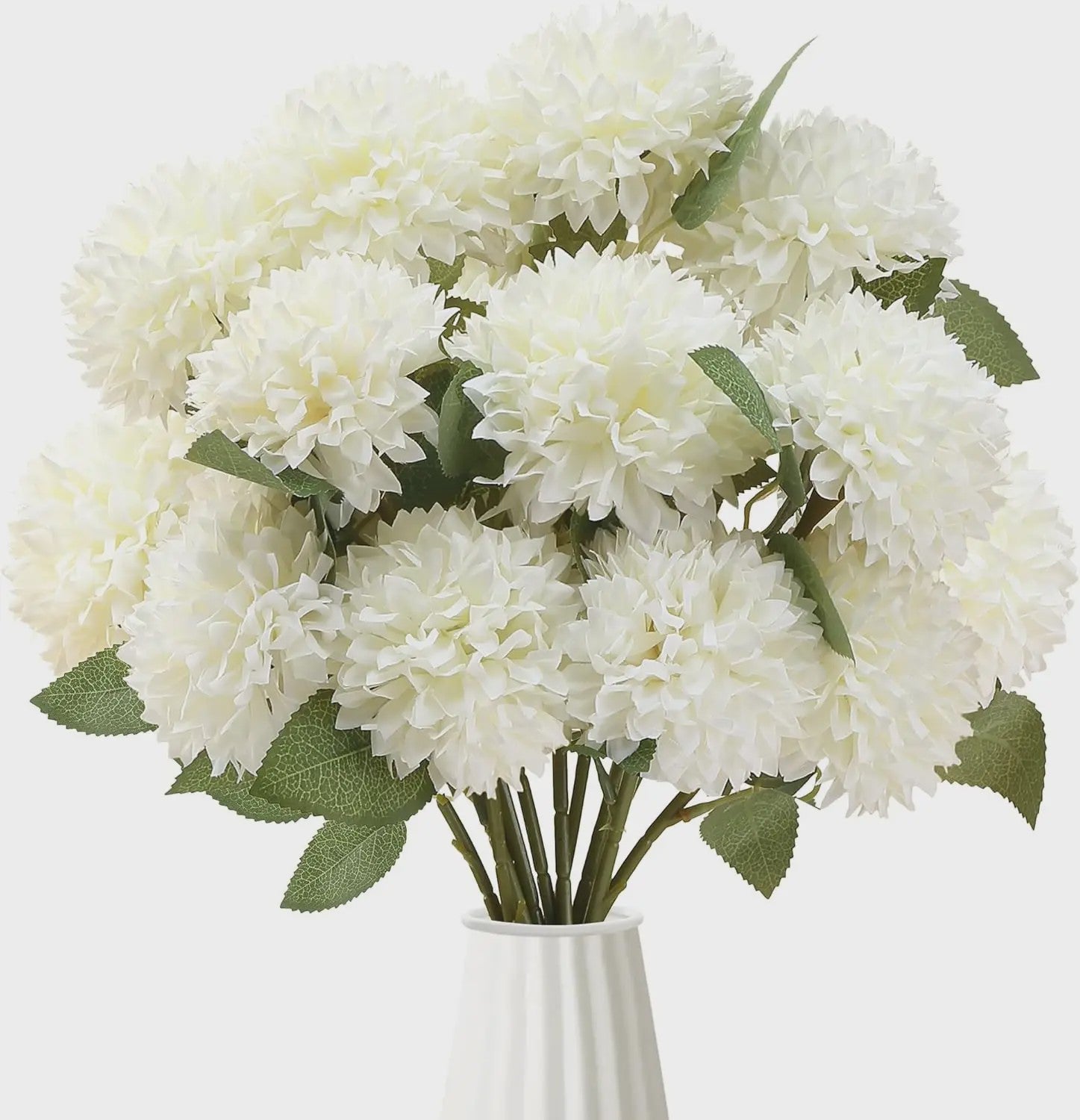 Kunstboeket Chrysant Ballen - 12 stuks