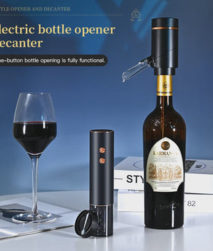 Elektrische Wijnopener en Decanteer Set - Automatische Vacuümpomp & Snelle Schenker