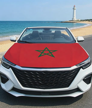Marokkaanse Vlag Motorkap Cover - Unieke Autodecoratie