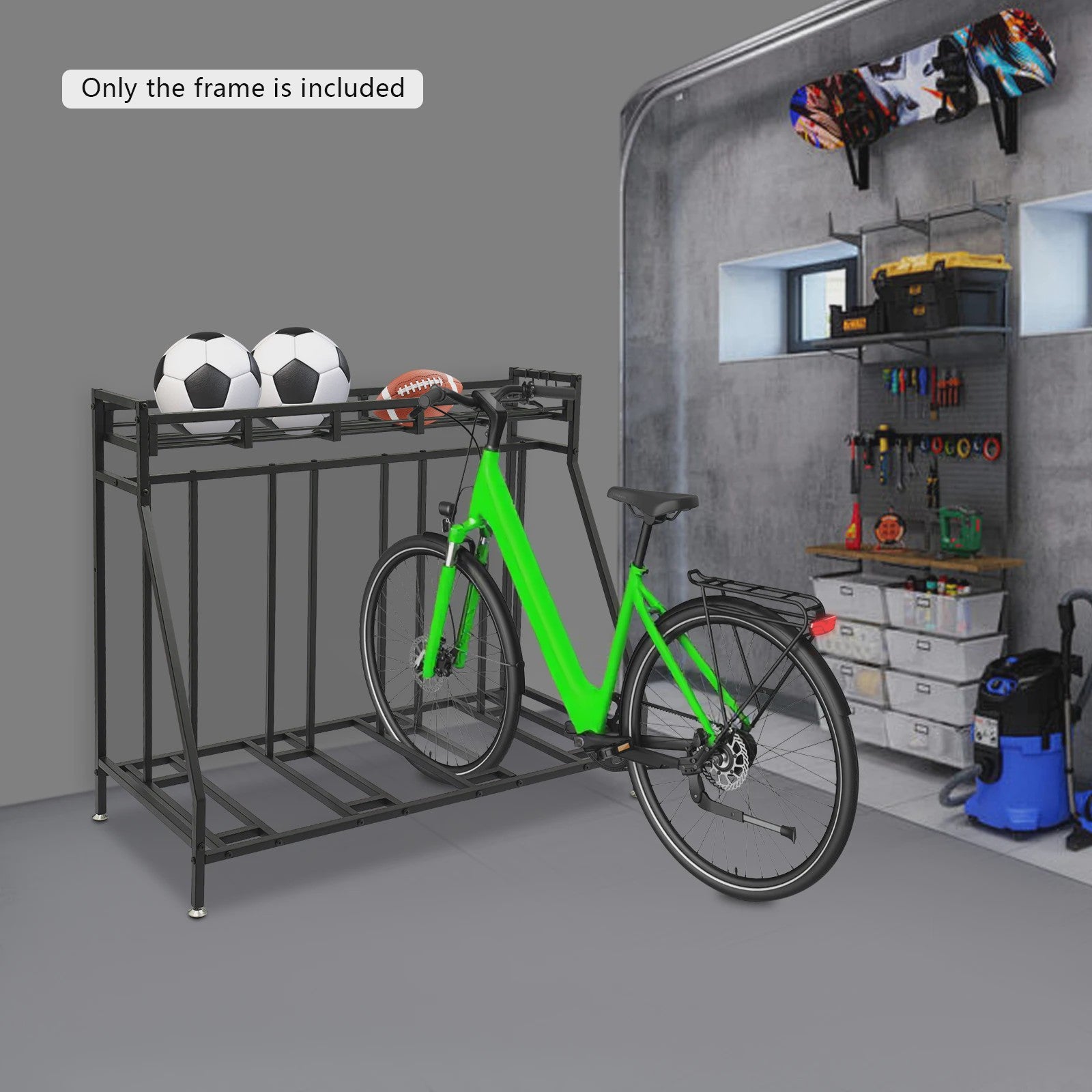 4-Plaats Fietsenrek Staand met Haken - Indoor Fietsenstalling Organizer