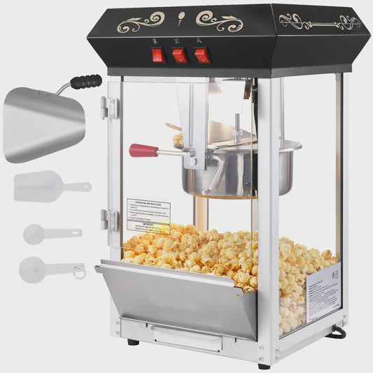 Professionele Popcorn Machine 850W - 8oz Ketel - Maakt tot 48 Cups per Batch