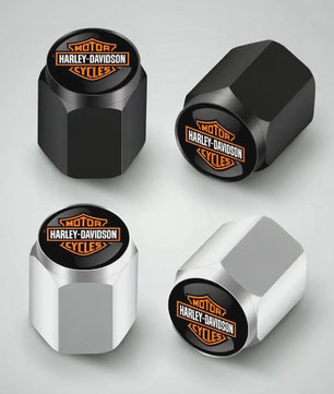 Set Aluminium Ventieldopjes Anti-diefstal voor Harley Davidson Motorfietsen (Softail, Sportster)