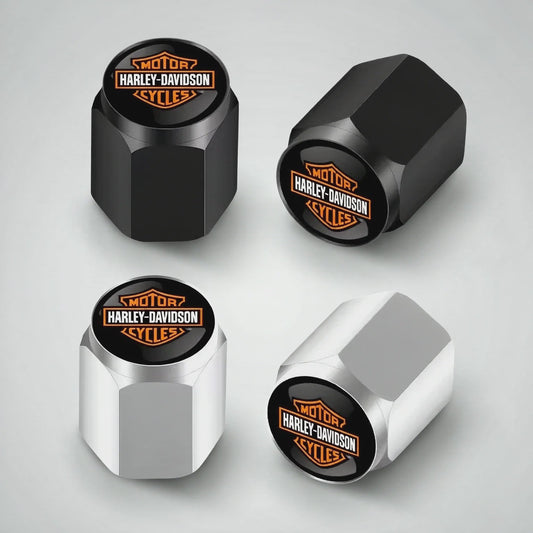 Set Aluminium Ventieldopjes Anti-diefstal voor Harley Davidson Motorfietsen (Softail, Sportster)