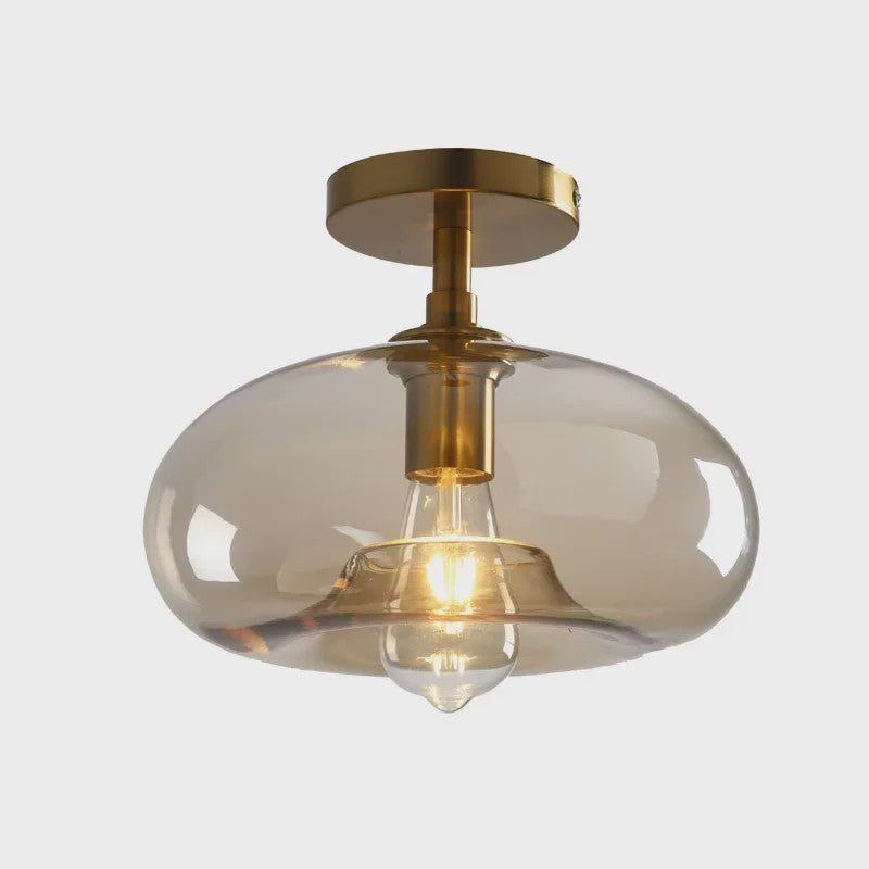 Moderne Glazen Plafondlamp met LED - Minimalistisch Design voor Hal, Slaapkamer, Balkon