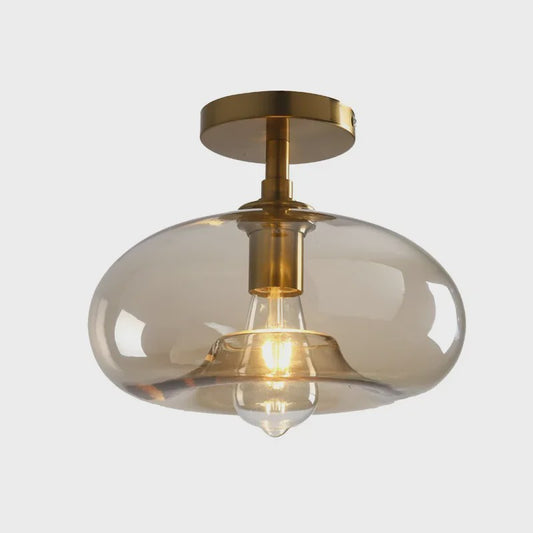 Moderne Glazen Plafondlamp met LED - Minimalistisch Design voor Hal, Slaapkamer, Balkon